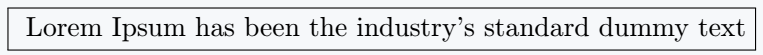 A single line text box is defined using the fbox command.