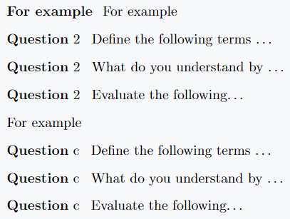 By looking at this image you can understand how the question list is crated by Latex.