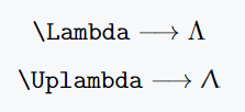 Capital lambda using upgreek package.