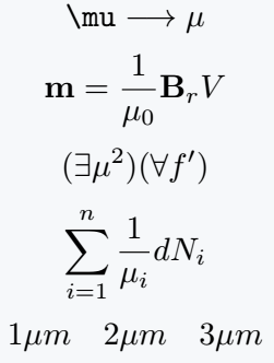 Use mu symbol in latex.