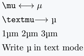 Use non-italic mu in text mode.