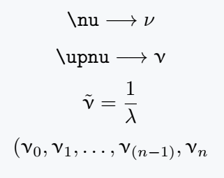 Use upright nu symbol in latex.