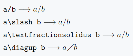 Use forward slash in latex.