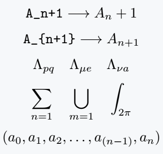 Use more than one character as subscript.