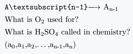 Use subscript in usual text mode.