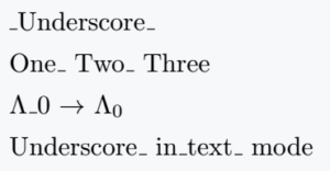 latex underscore in text mode