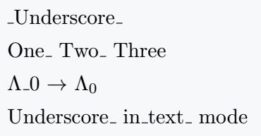 Use underscore in text mode in latex.