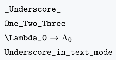 Print underscore using \verb command.