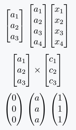 xmat command automatically generates rows and columns.