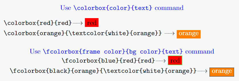Make colored box in LaTeX.