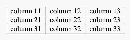 Simple table with tabular environment.