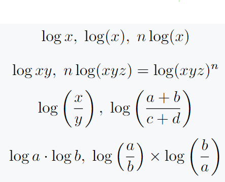 Default latex log command is used.