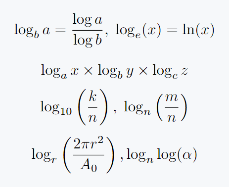 Base is added by subscript to this function.