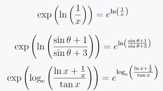 In cases where size of math expression is large, exp function instead of superscript is best practice.