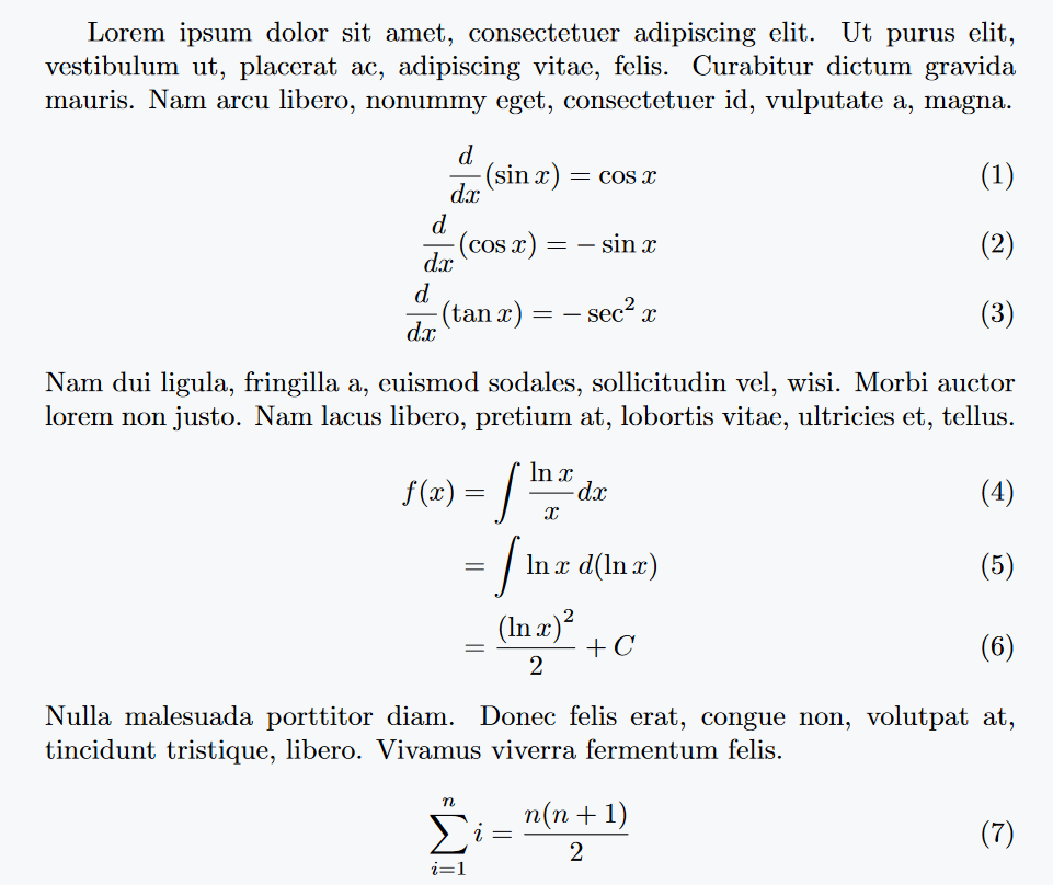 flalign environment known for left alignment