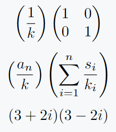 Parentheses for complex and large expressions.