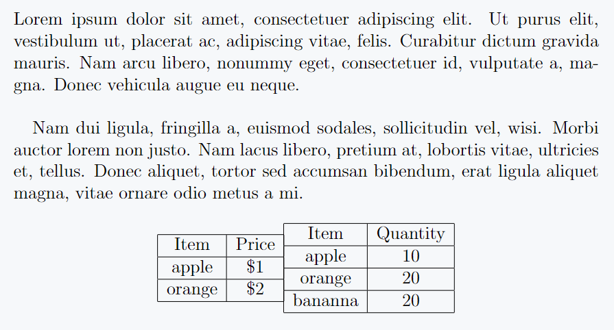 This figure shows how to reduce the horizontal space between two objects by passing negative values.