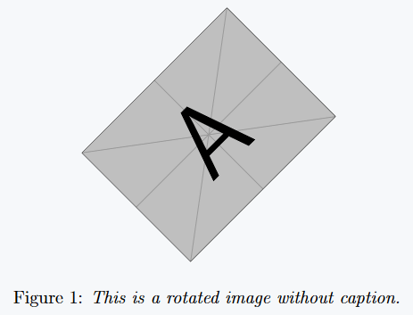 Using rotatebox command without captions.