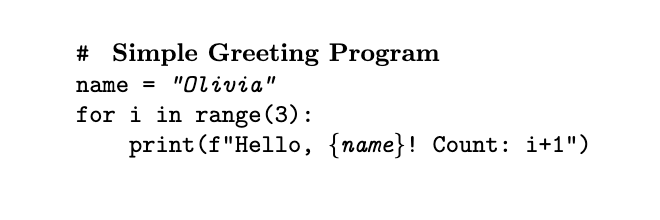 Document using alltt to mix code with italic text