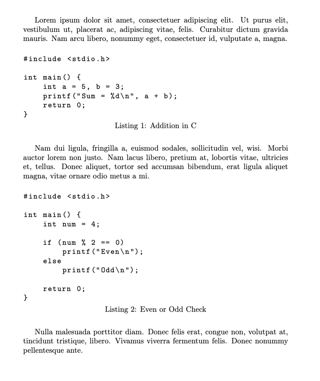 Multiple code listings with global formatting settings applied