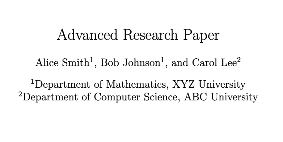 Using authblk package with numbered affiliations