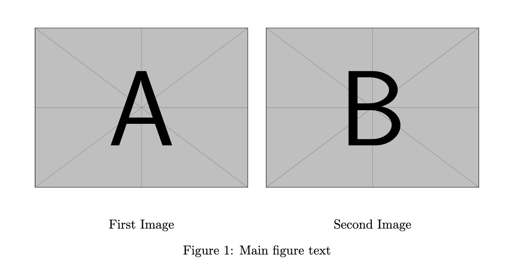 Two LaTeX images placed side by side using subcaption, each with its own small caption and one main figure title